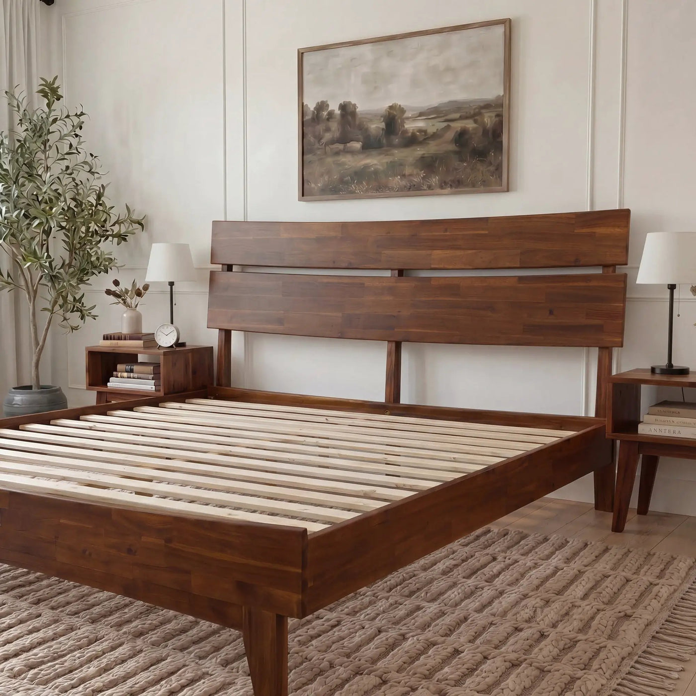 Aurora Solid Wood Bed Frame by Megsu
