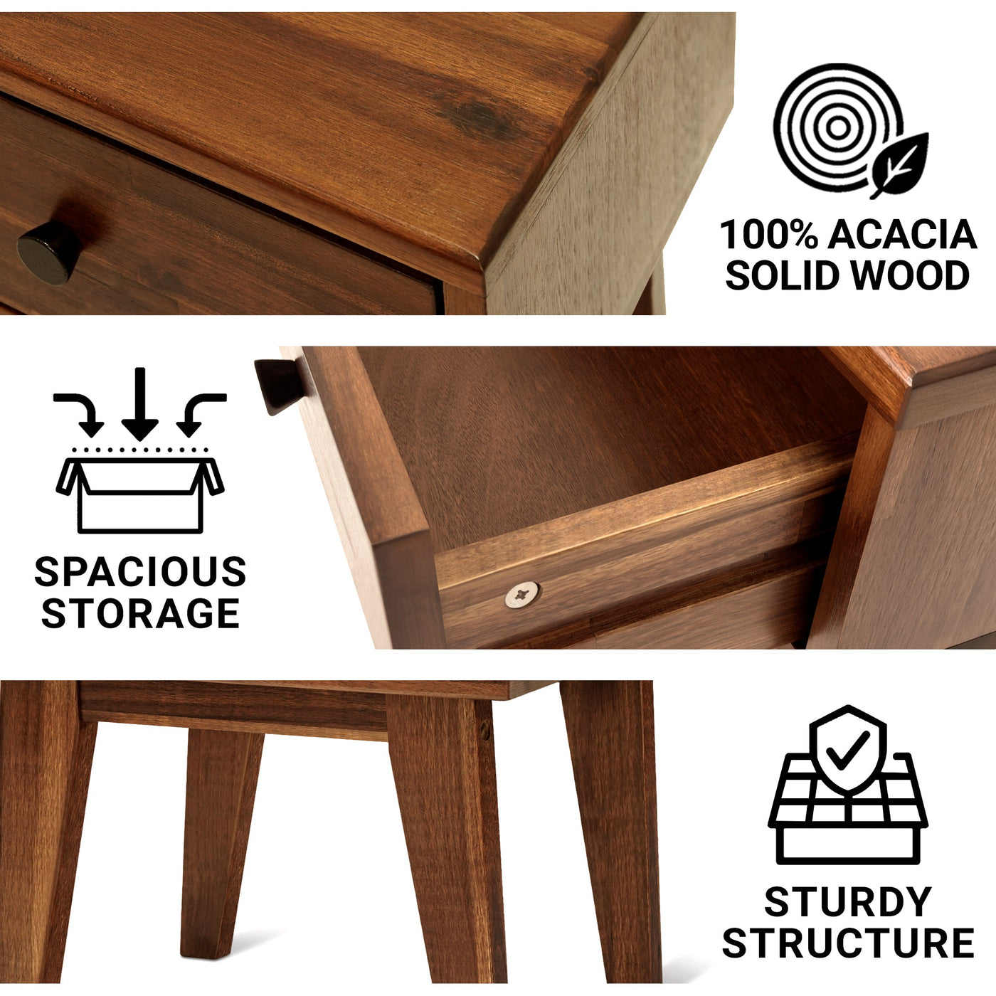 Sofia Solid Wood Nightstand by Megsu
