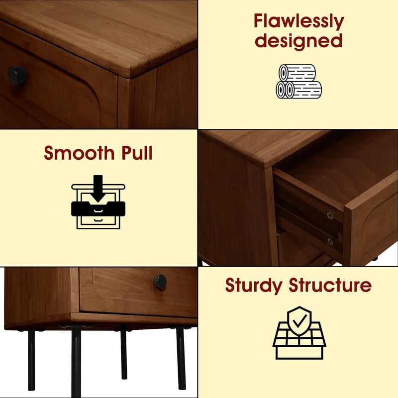 Savana Solid Wood 2-Drawer Nightstand by Megsu