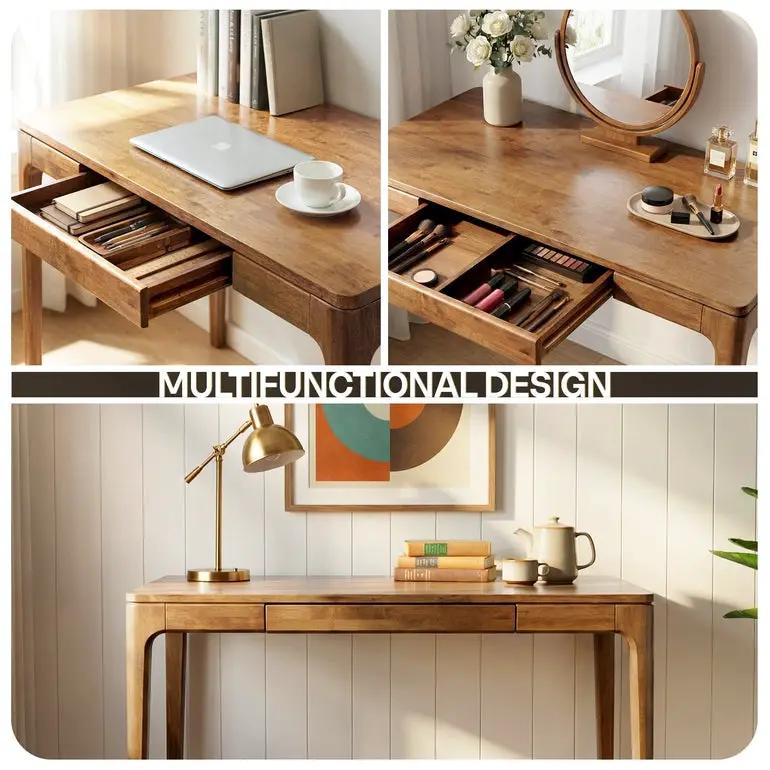 Wilma 48 Inches Rubber Wood Desk by Megsu