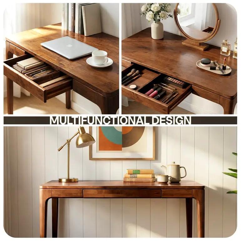 Wilma 48 Inches Rubber Wood Desk by Megsu