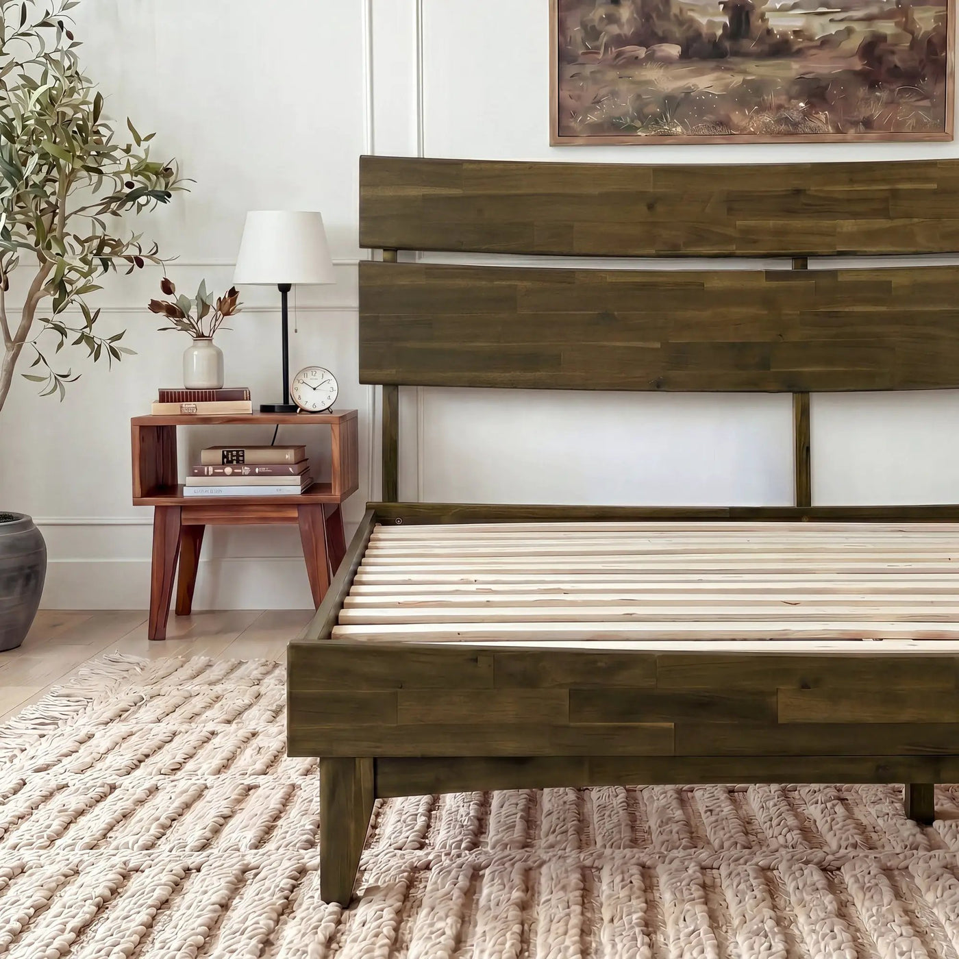 Aurora Solid Wood Bed Frame by Megsu
