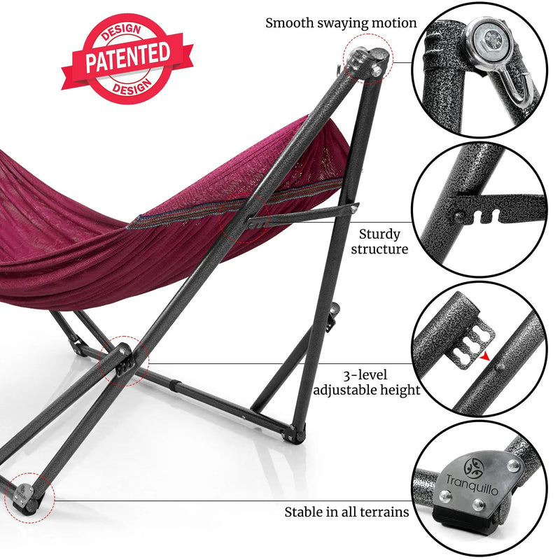 Tranquillo Universal Hammock with Medium Size Stands for Ultimate Relaxation - Ideal Universal Hammock Stands - Medium Size by Megsu