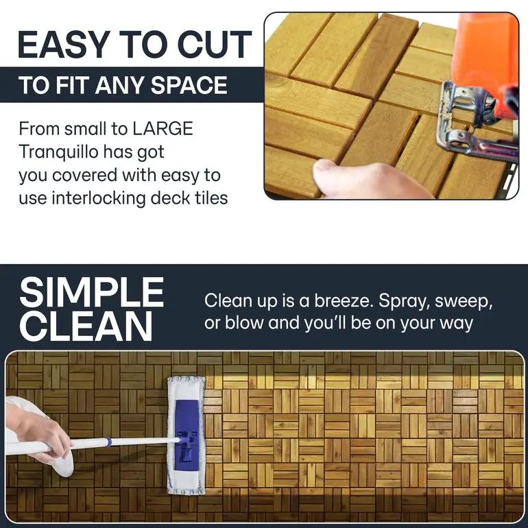 Solid Wood Deck Tiles Set 10 by Megsu