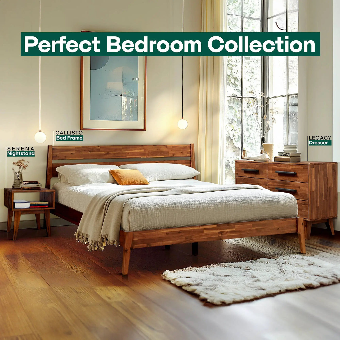Callisto Solid Wood Bed Frame by Megsu