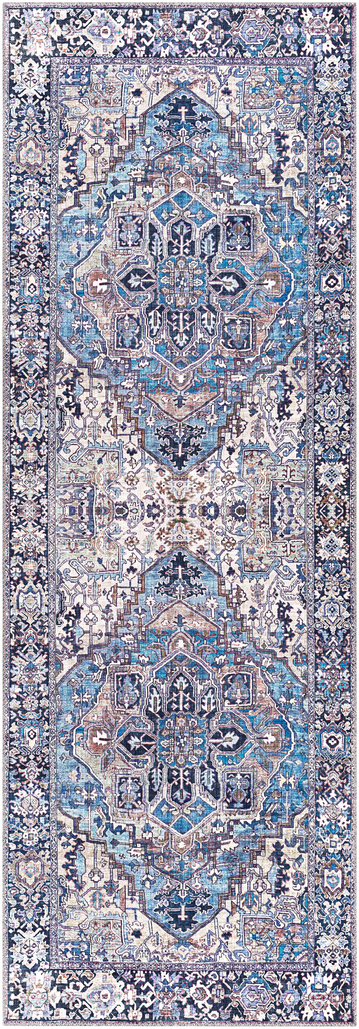 Neyland Iris Blue Area Rug 2362 by Boutique Rugs