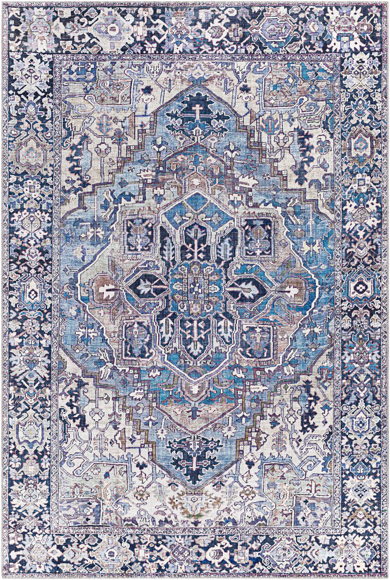 Neyland Iris Blue Area Rug 2362 by Boutique Rugs