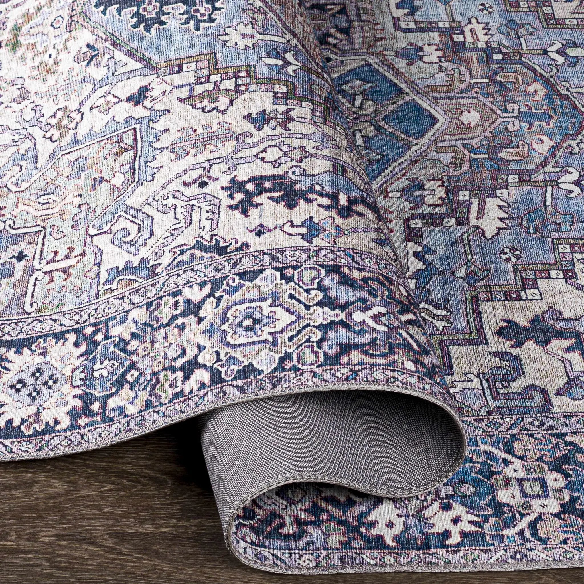 Neyland Iris Blue Area Rug 2362 by Boutique Rugs