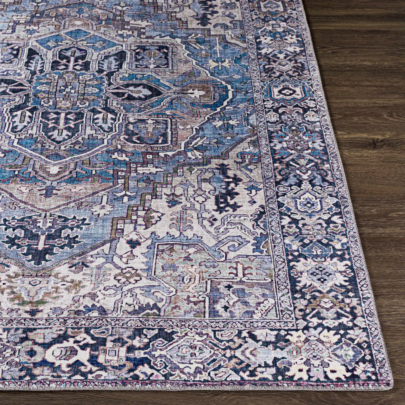Neyland Iris Blue Area Rug 2362 by Boutique Rugs