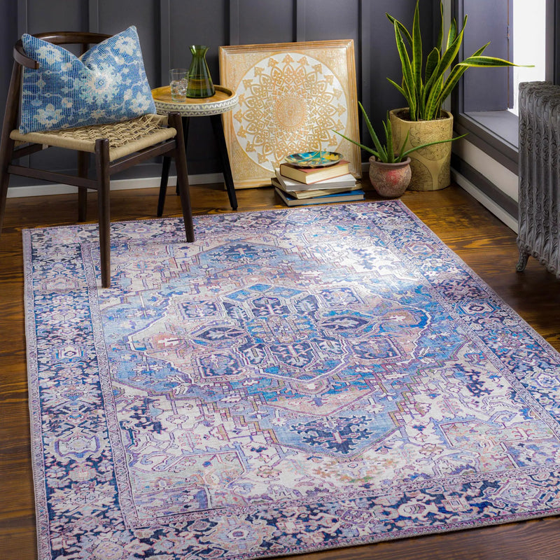 Neyland Iris Blue Area Rug 2362 by Boutique Rugs