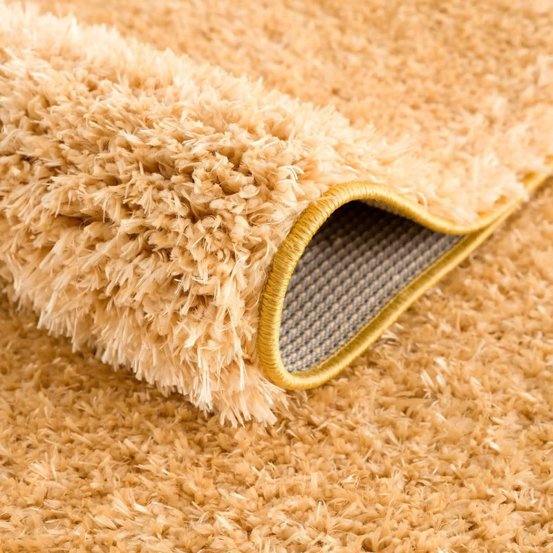 Faina Solid Gold Shag Washable Area Rug - Clearance by Boutique Rugs