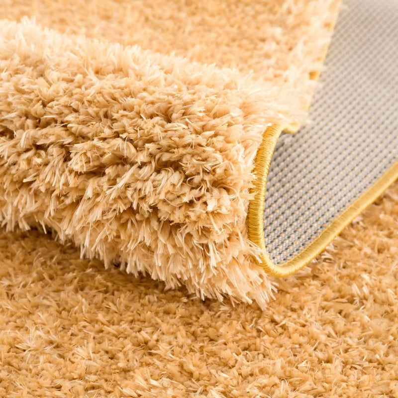 Faina Solid Gold Shag Washable Area Rug - Clearance by Boutique Rugs
