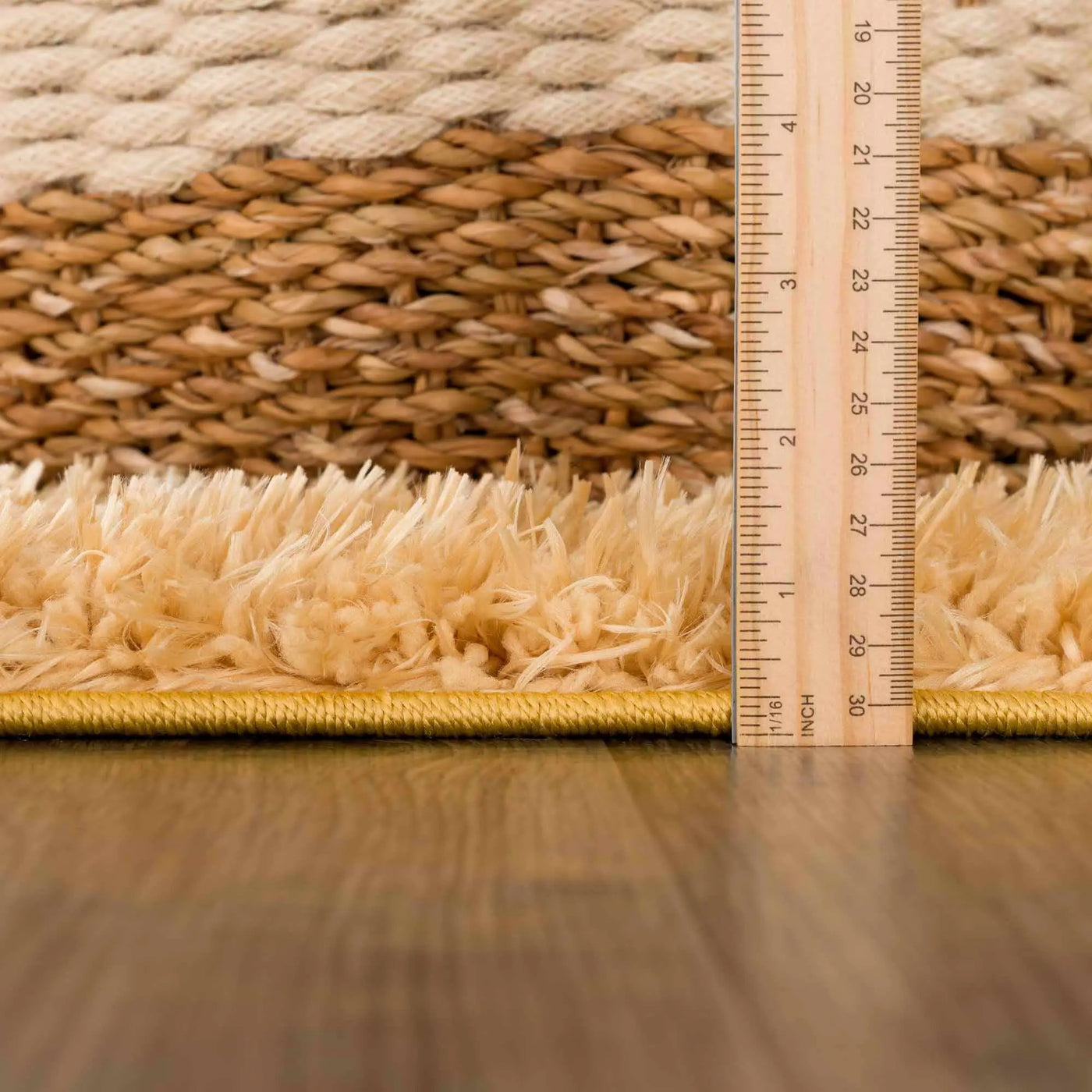 Faina Solid Gold Shag Washable Area Rug - Clearance by Boutique Rugs