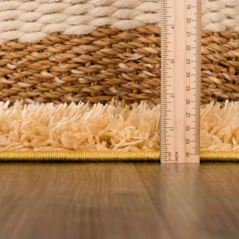 Faina Solid Gold Shag Washable Area Rug - Clearance by Boutique Rugs