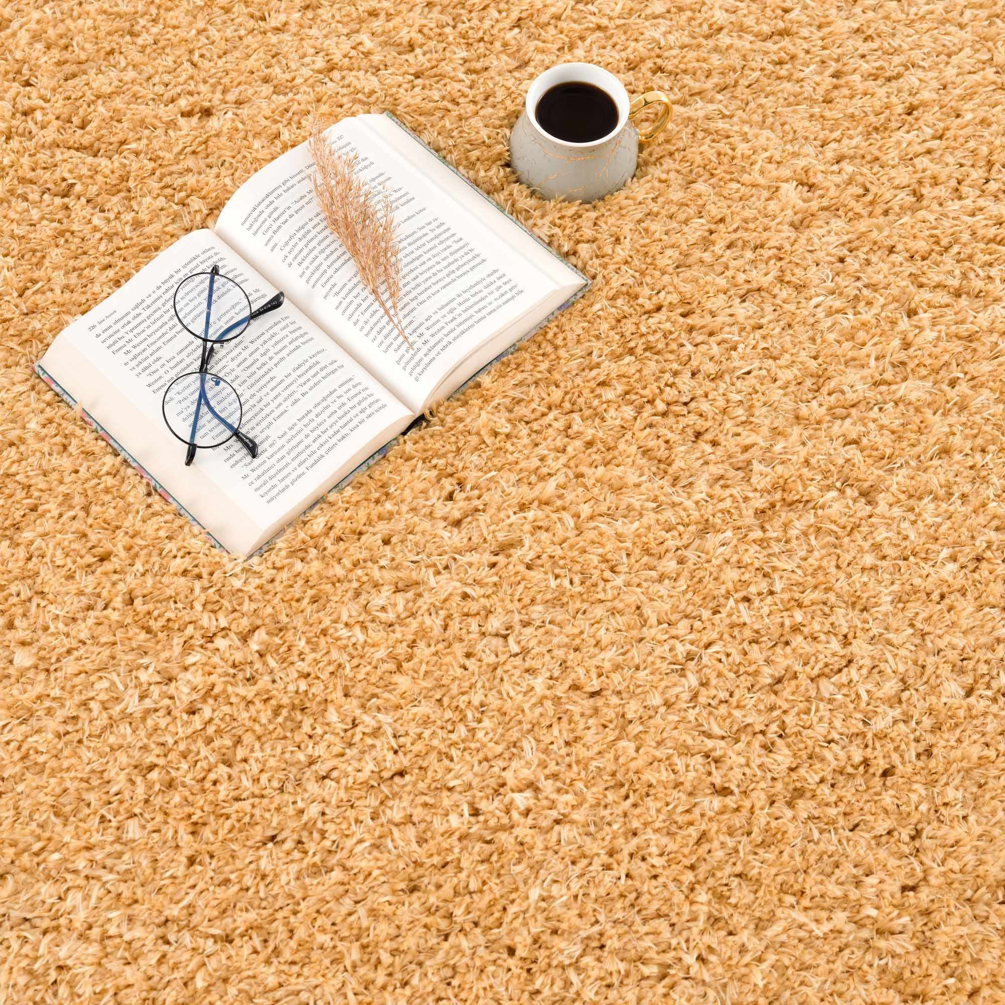 Faina Solid Gold Shag Washable Area Rug - Clearance by Boutique Rugs