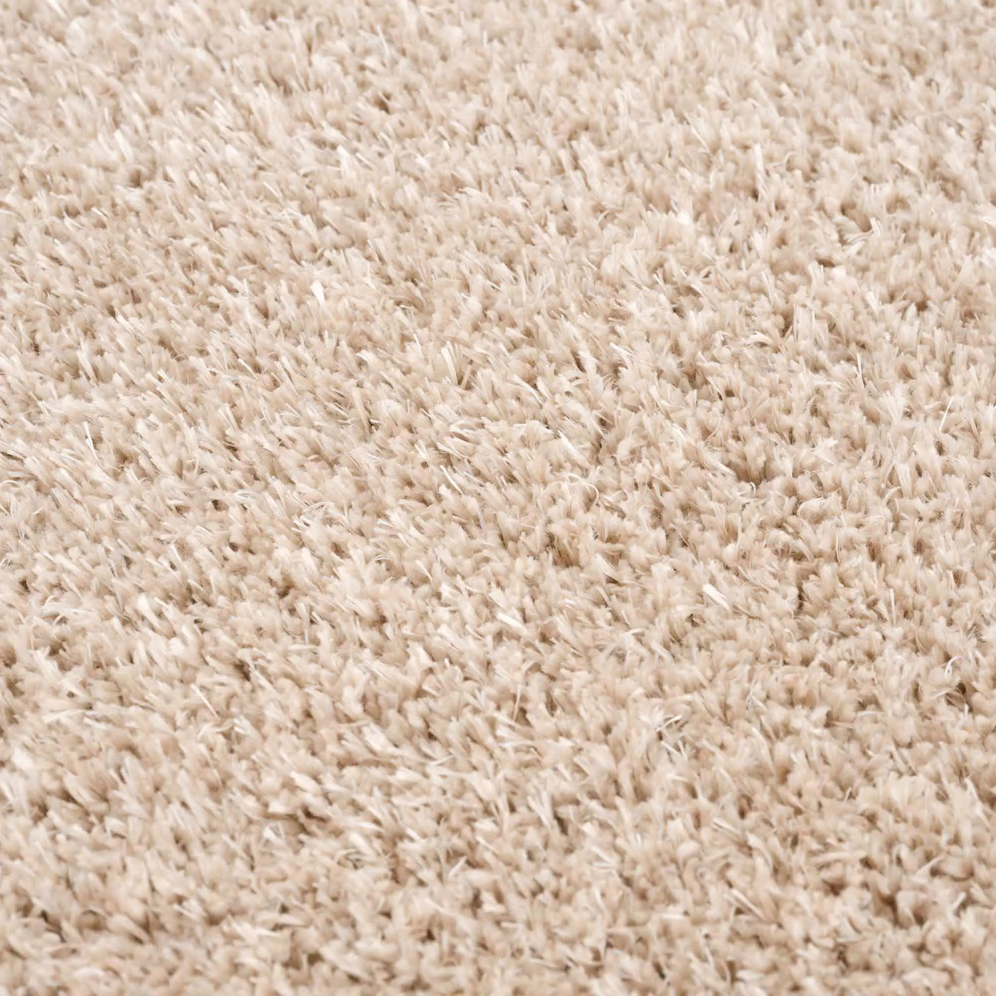 Faina Solid Beige Shag Rug Washable by Hauteloom