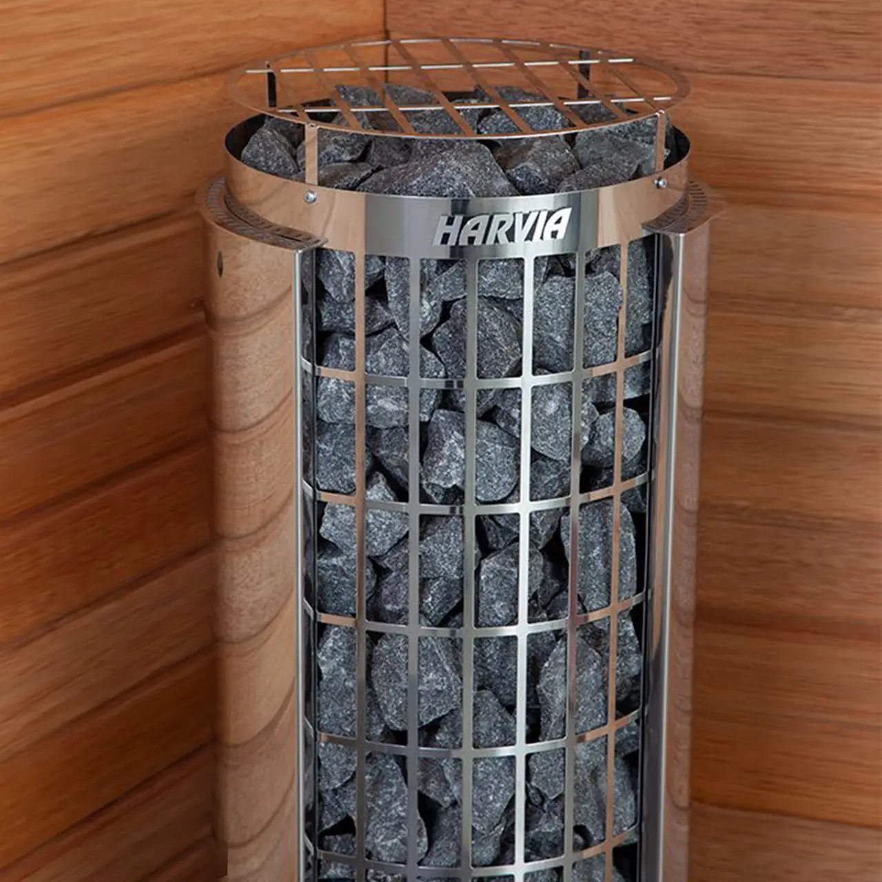 Harvia Cilindro UL Certified Electric Sauna Heater With Xenio CX45 Digital Control Panel & Sauna Stones [PC60/80/90/110E] (SAK86571) by SAKSBY WHOLESALE