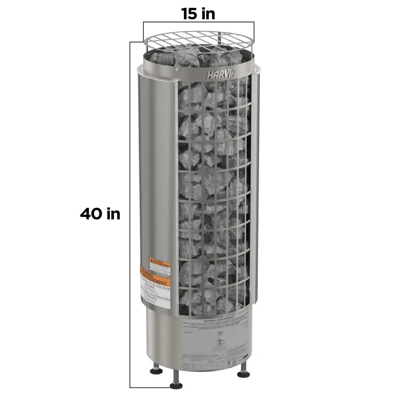 Harvia Cilindro UL Certified Electric Sauna Heater With Xenio CX45 Digital Control Panel & Sauna Stones [PC60/80/90/110E] (SAK86571) by SAKSBY WHOLESALE