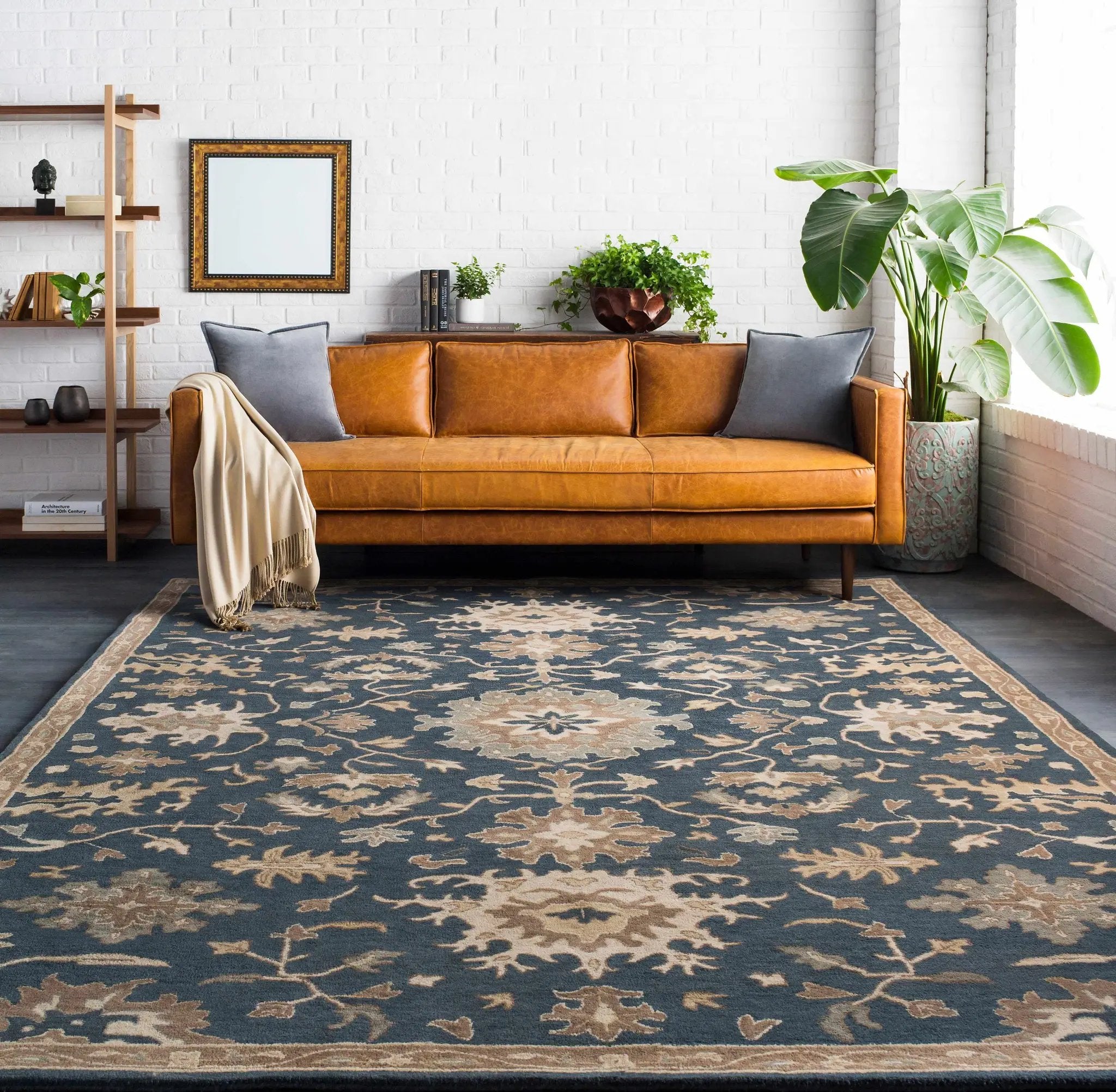 Caesar 1154 Navy Wool Rug by Boutique Rugs
