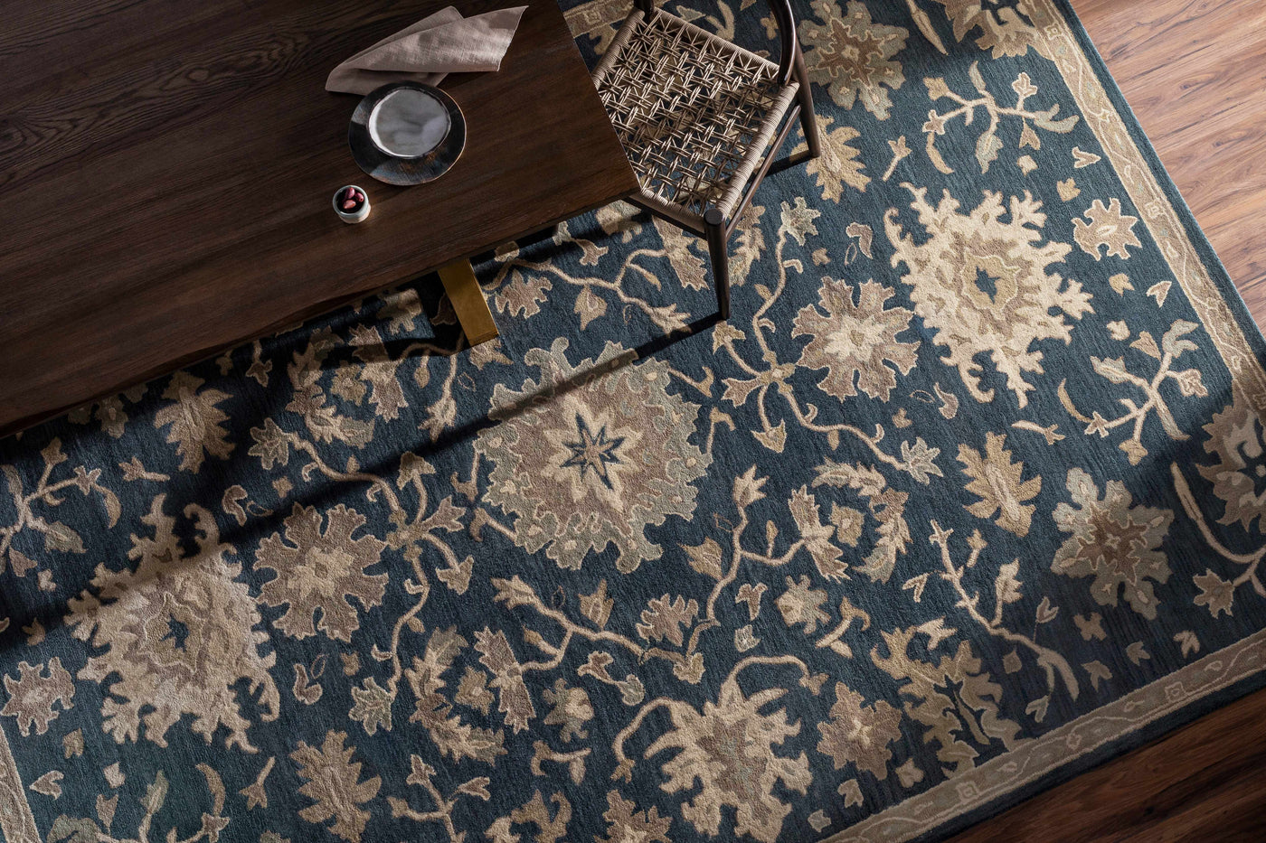 Caesar 1154 Navy Wool Rug by Boutique Rugs