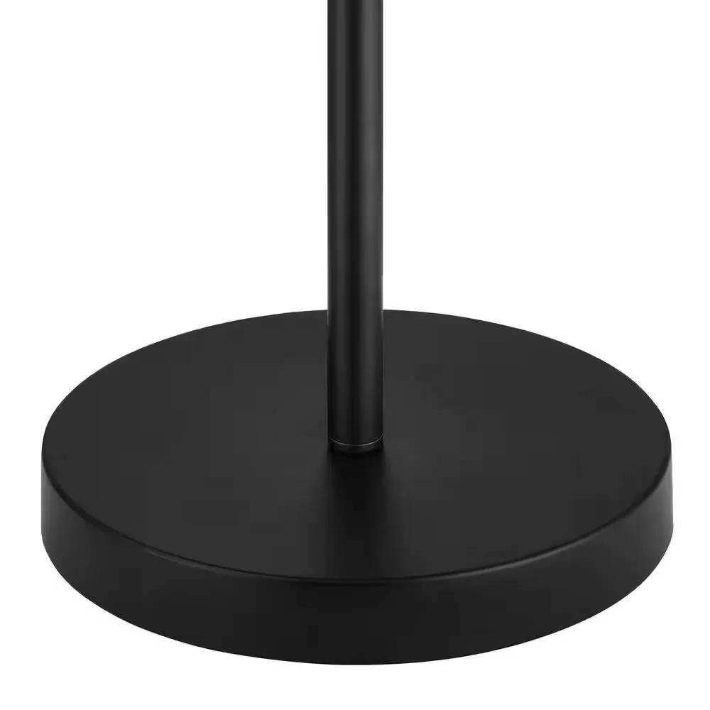 Modern 3-Light Floor Lamp in Black Metal Finish with White Plastic Shades by HomePacific