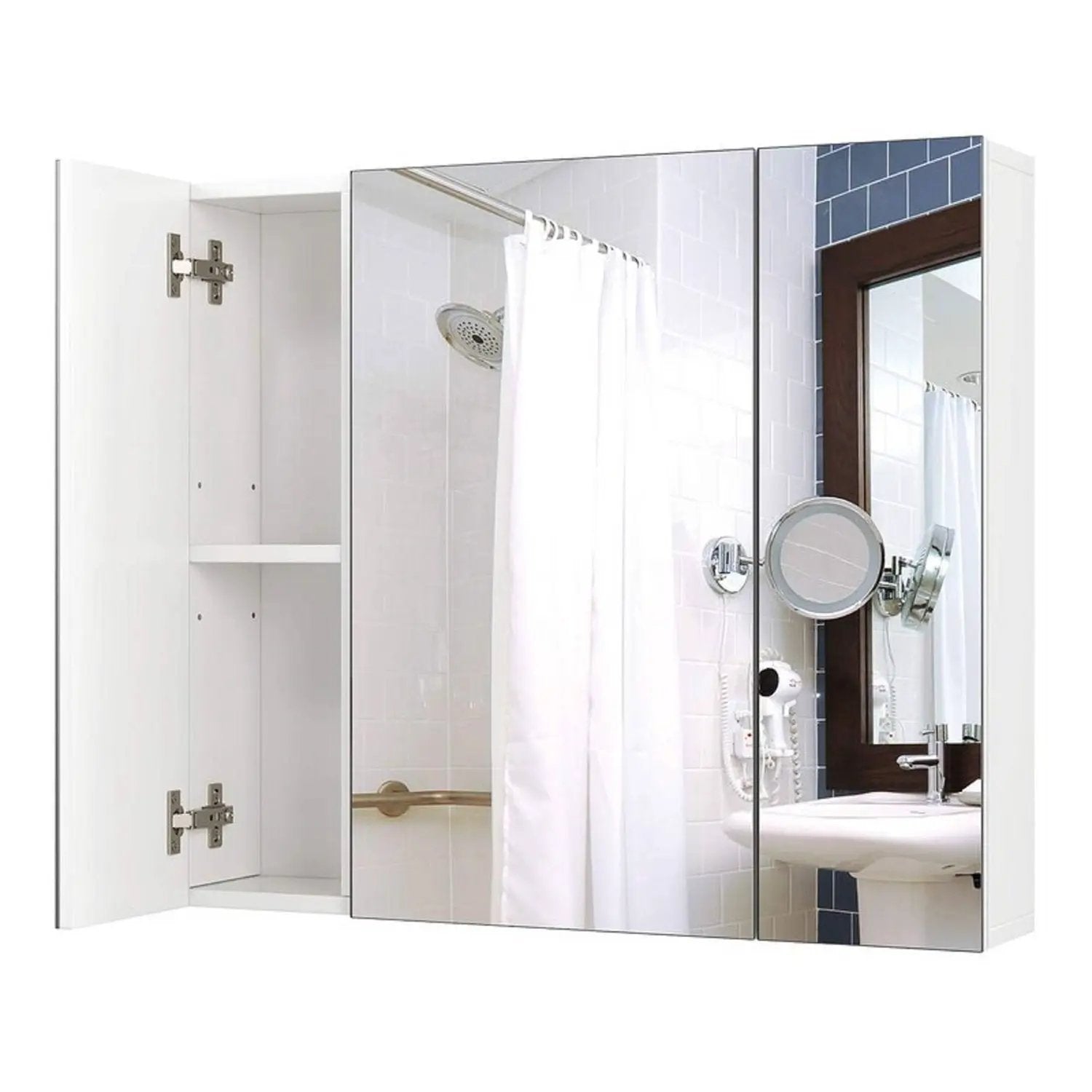 Modern 3-Door Wall Mounted Medicine Cabinet Bathroom Mirror Cupboard by HomePacific