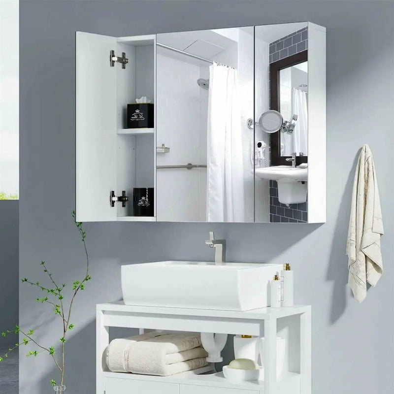 Modern 3-Door Wall Mounted Medicine Cabinet Bathroom Mirror Cupboard by HomePacific