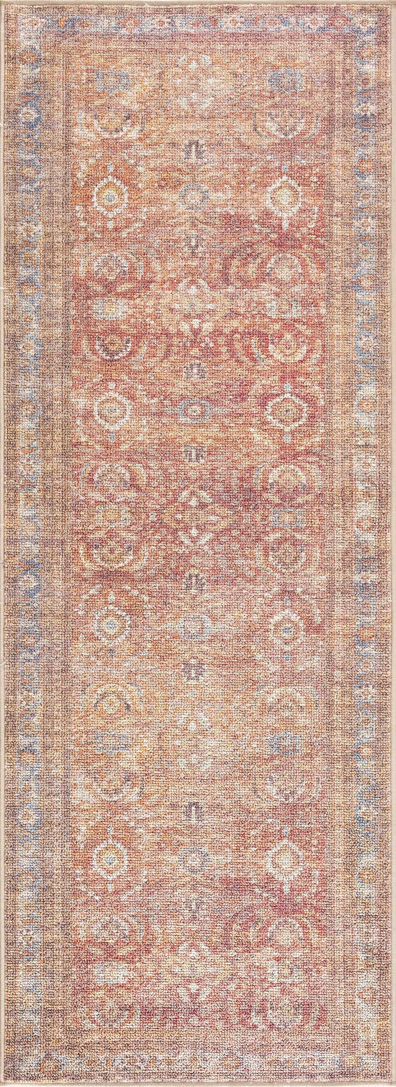 Anshu Peach Washable Area Rug - Clearance by Boutique Rugs