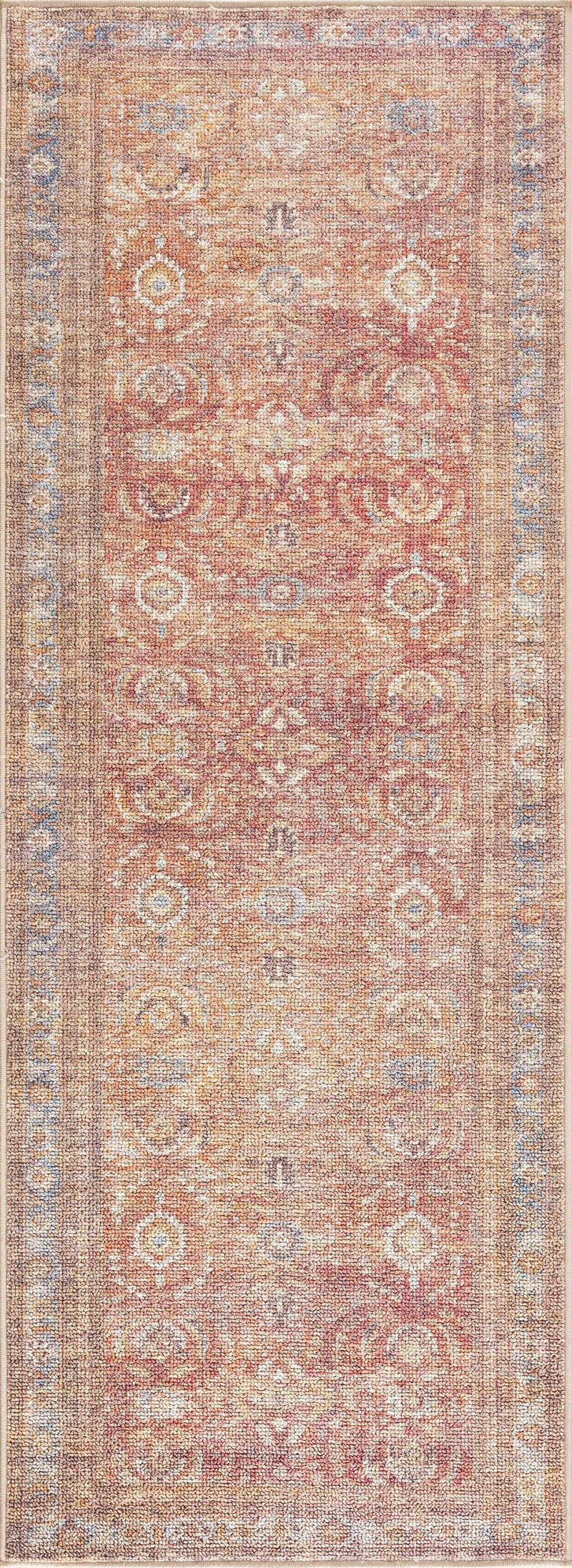 Anshu Peach Washable Area Rug - Clearance by Boutique Rugs