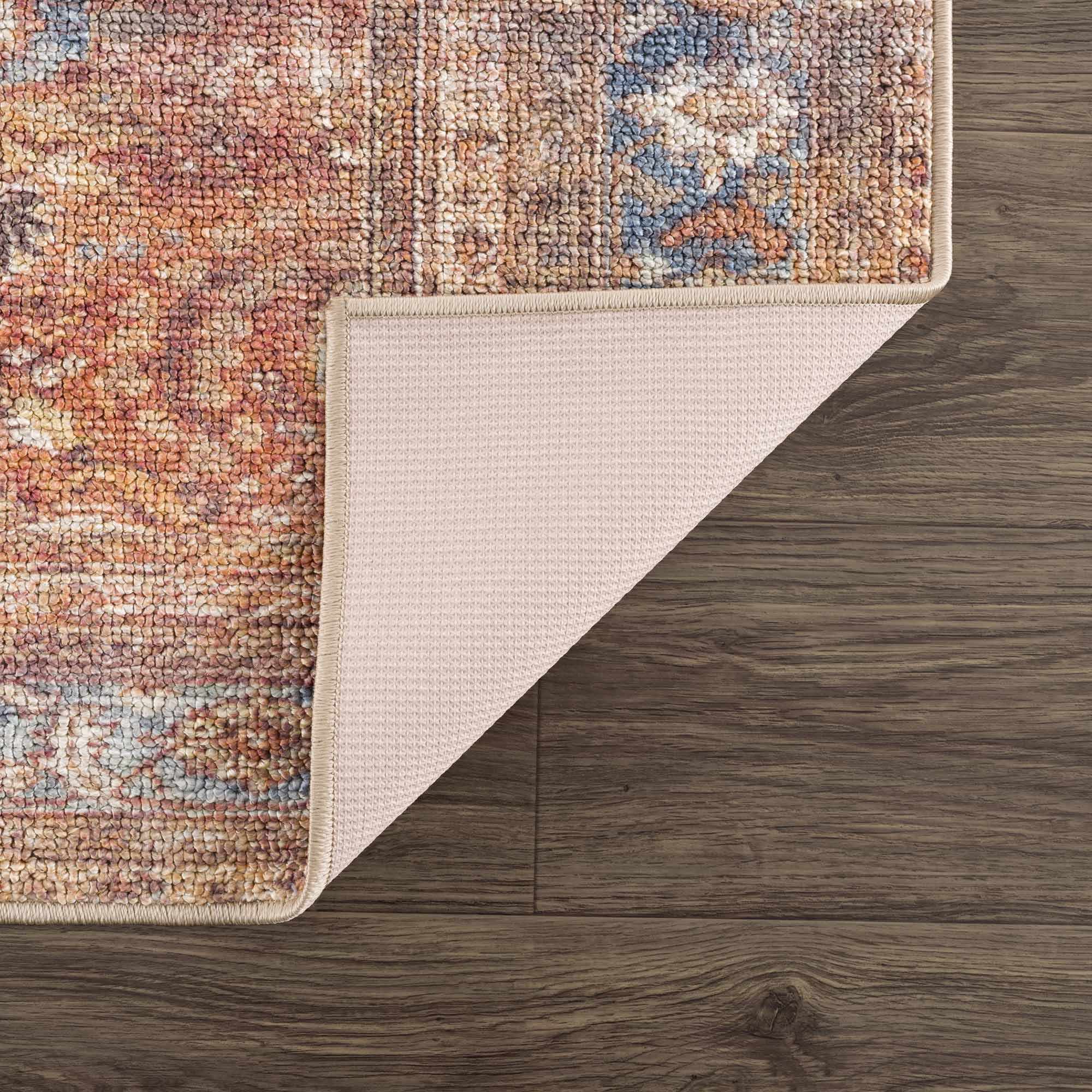 Anshu Peach Washable Area Rug - Clearance by Boutique Rugs