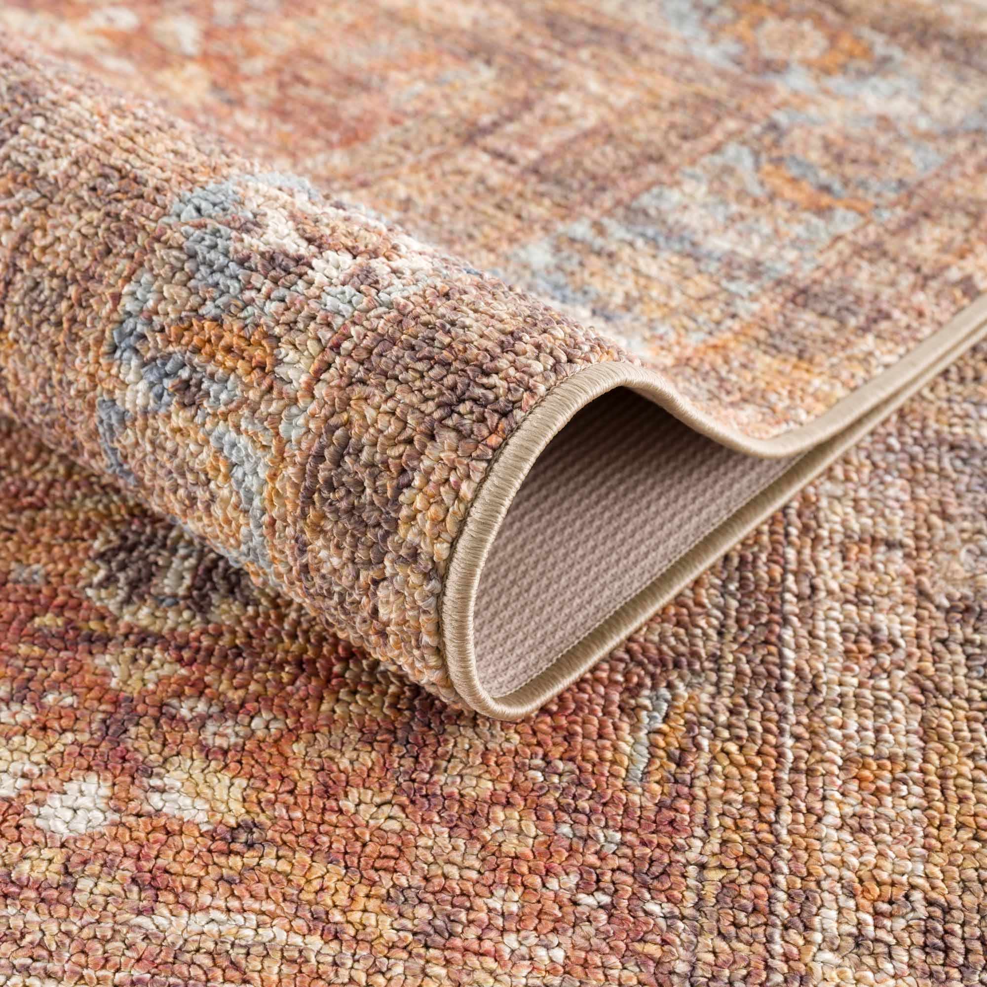 Anshu Peach Washable Area Rug - Clearance by Boutique Rugs