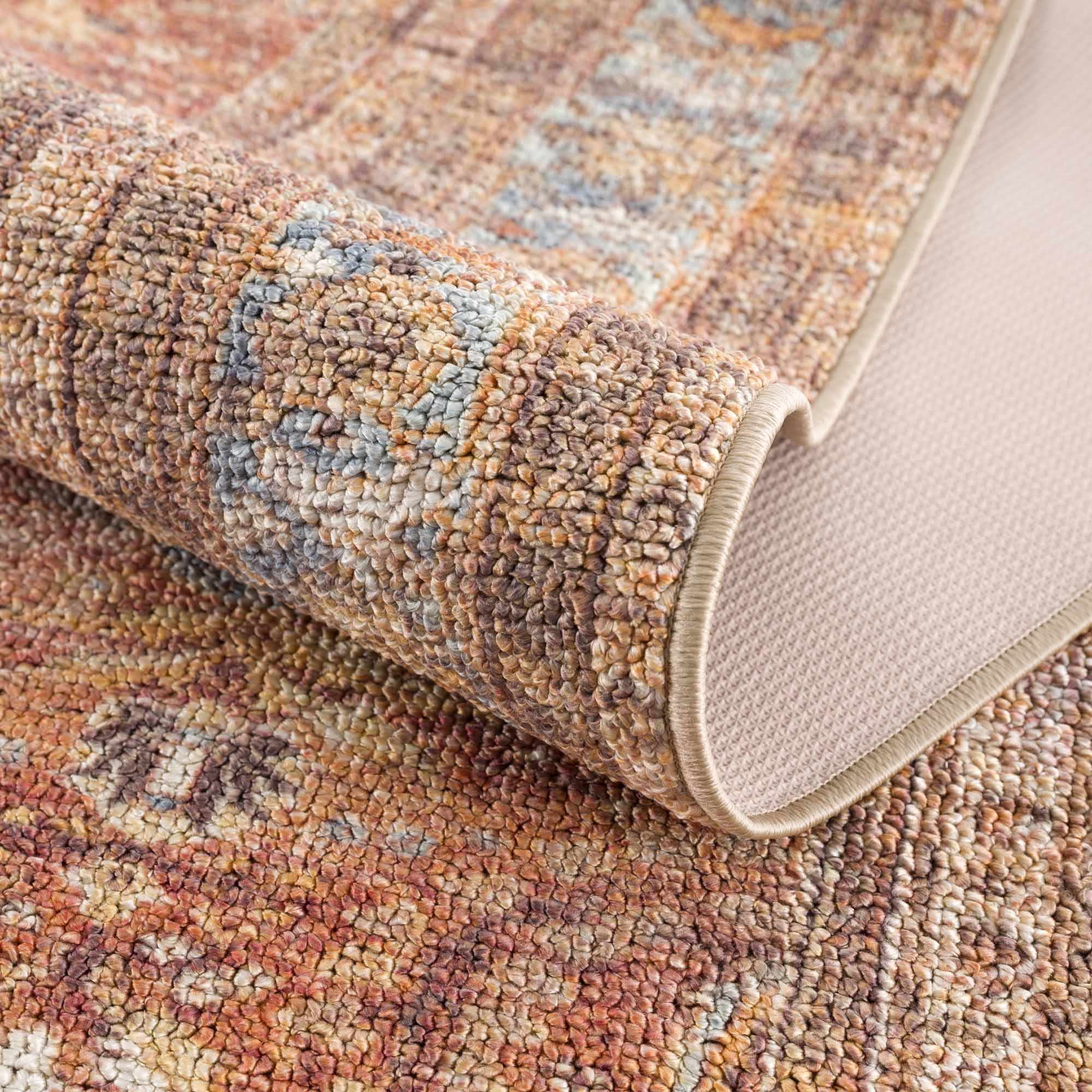 Anshu Peach Washable Area Rug - Clearance by Boutique Rugs