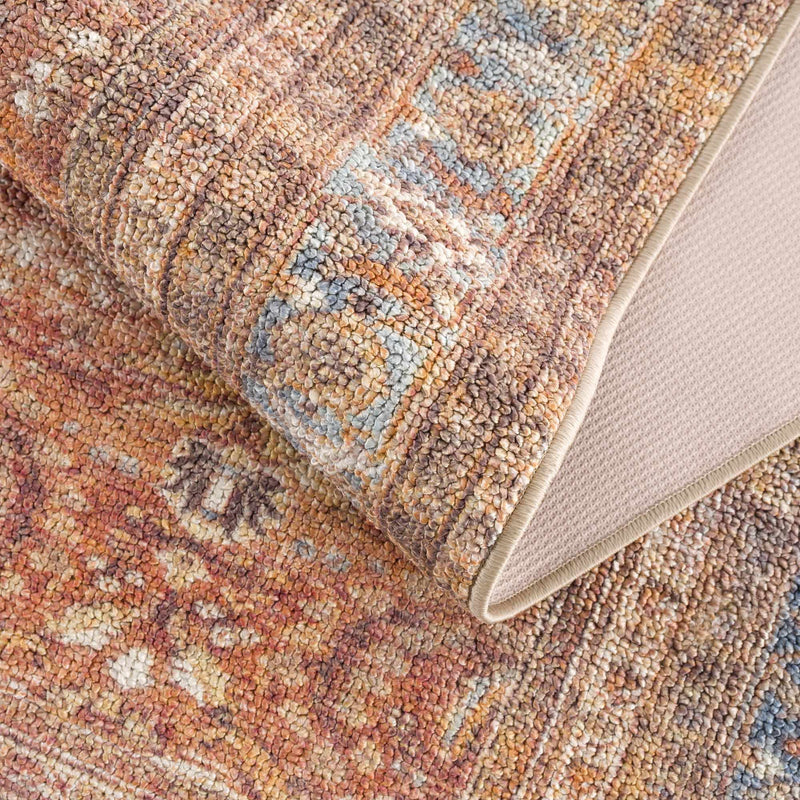 Anshu Peach Washable Area Rug - Clearance by Boutique Rugs