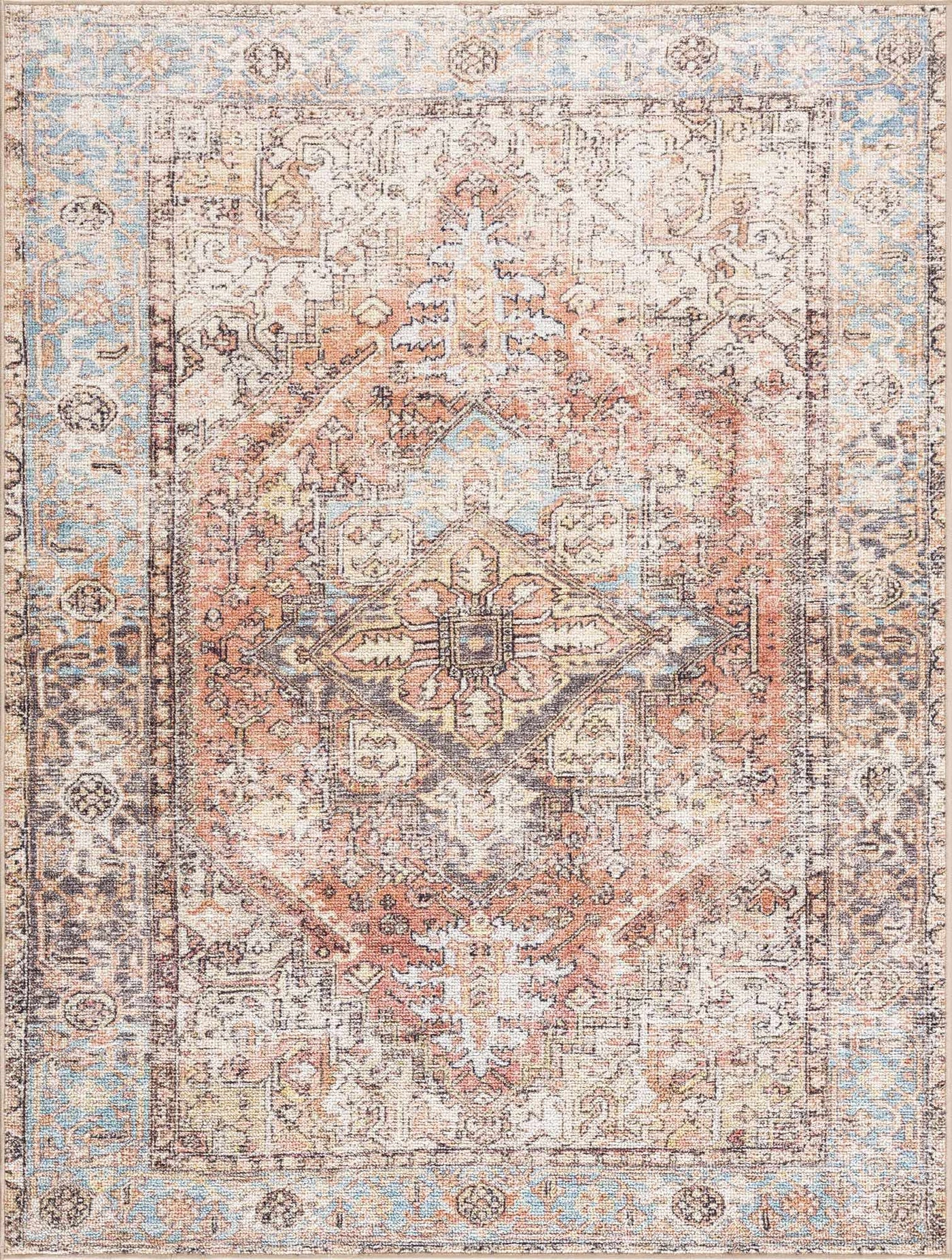 Beck Peach Washable Area Rug - Clearance by Boutique Rugs