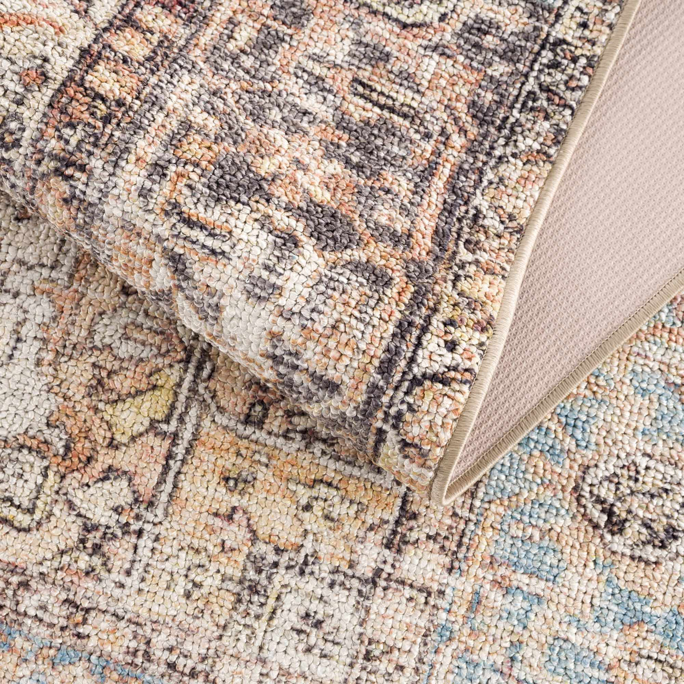 Beck Peach Washable Area Rug - Clearance by Boutique Rugs