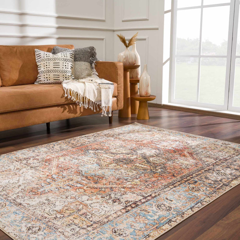Beck Peach Washable Area Rug - Clearance by Boutique Rugs