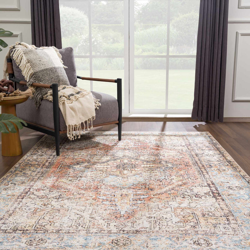 Beck Peach Washable Area Rug - Clearance by Boutique Rugs