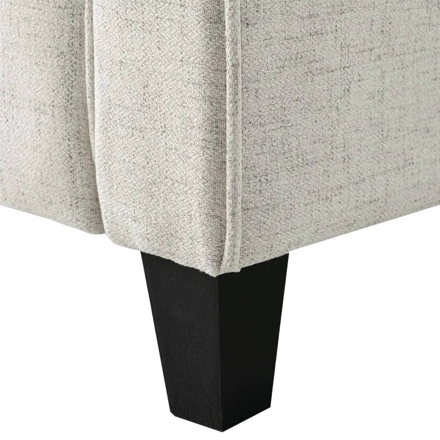 Modern 3-Seater Upholstered Sofa in Cream Microfiber with Button Tufted Cushions by HomePacific