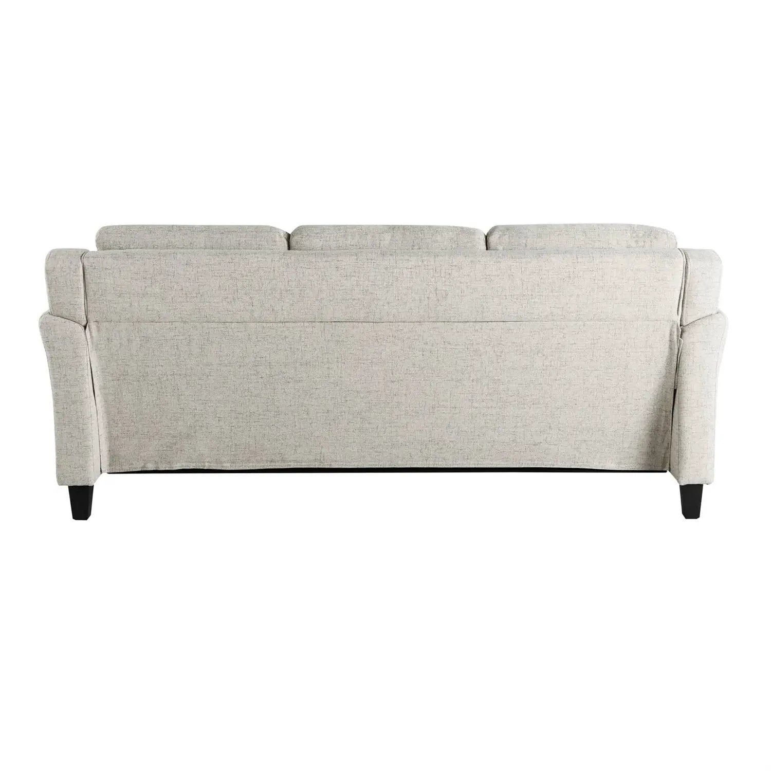 Modern 3-Seater Upholstered Sofa in Cream Microfiber with Button Tufted Cushions by HomePacific