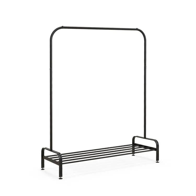 Heavy Duty Metal Garment Rack Clothes Hanging Rod with Bottom Storage Shelf by HomePacific