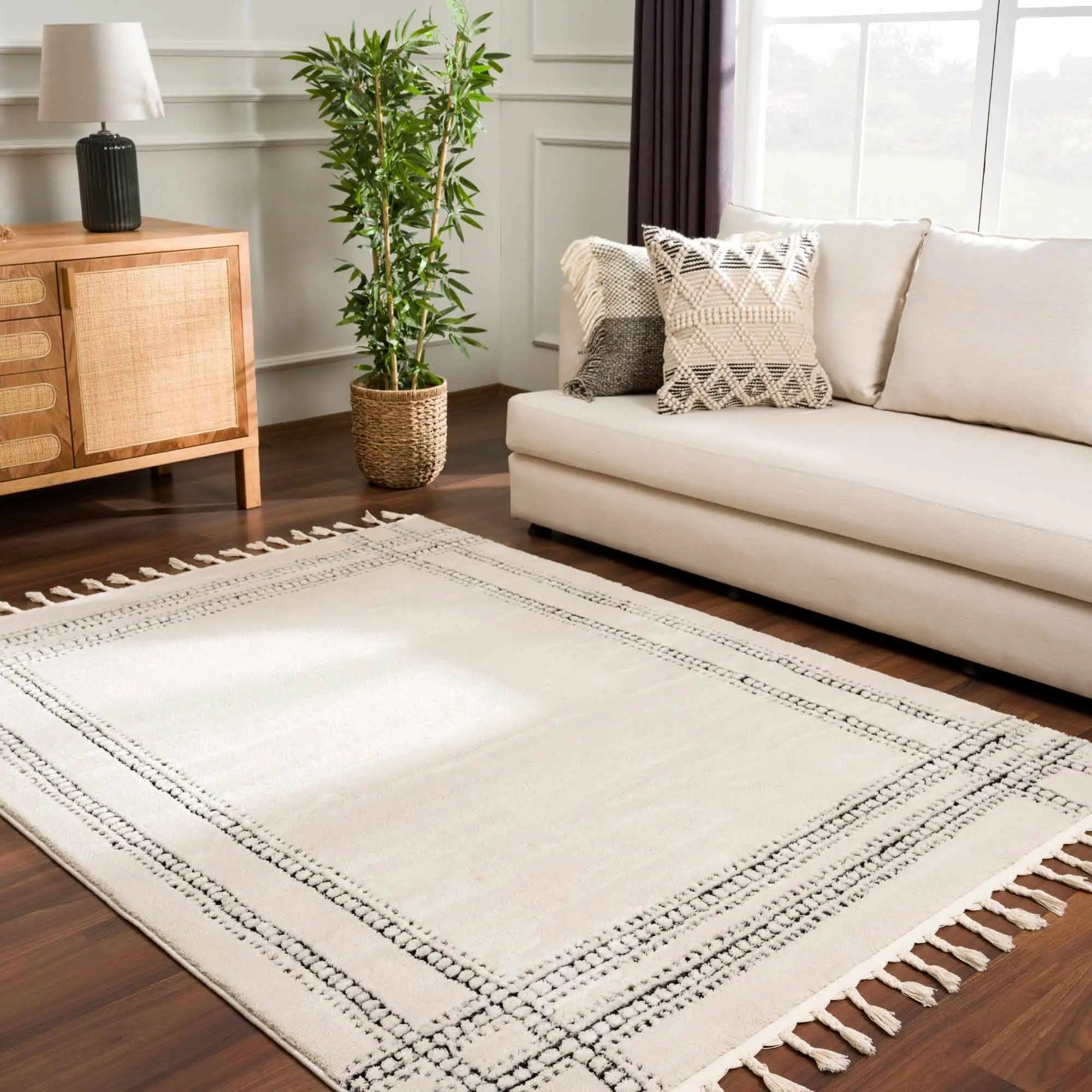 Ryuu Black & White Area Rug - Clearance by Boutique Rugs