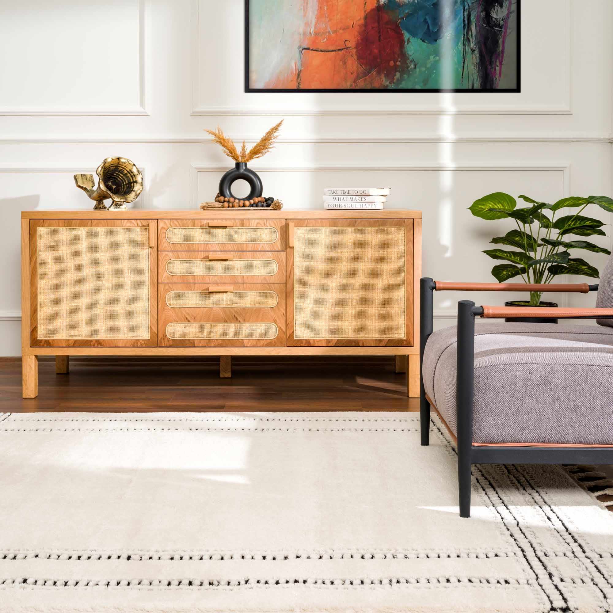 Ryuu Black & White Area Rug - Clearance by Boutique Rugs