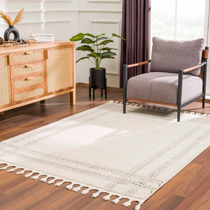 Ryuu Ivory & Gray Area Rug by Boutique Rugs
