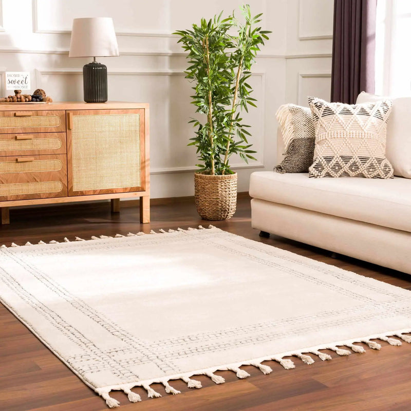 Ryuu Ivory & Gray Area Rug by Boutique Rugs