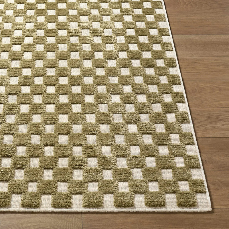 Anthea Olive Washable Area Rug by Boutique Rugs
