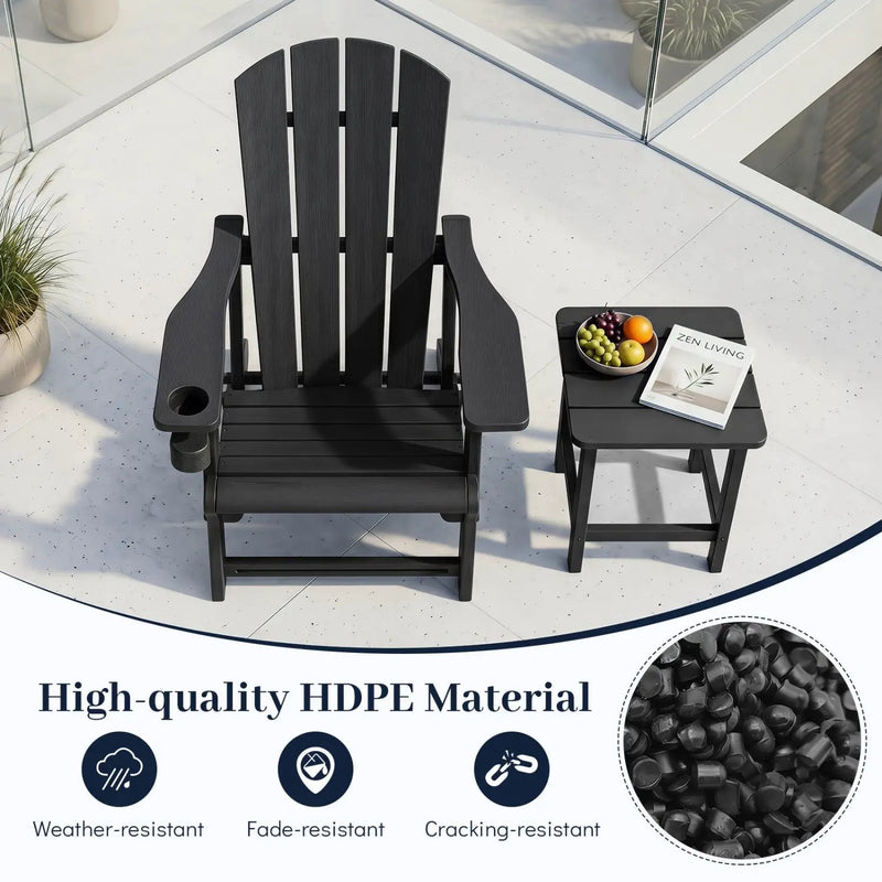 HDPE Adirondack Chair with Realistic Wood Grain by DirectDeals