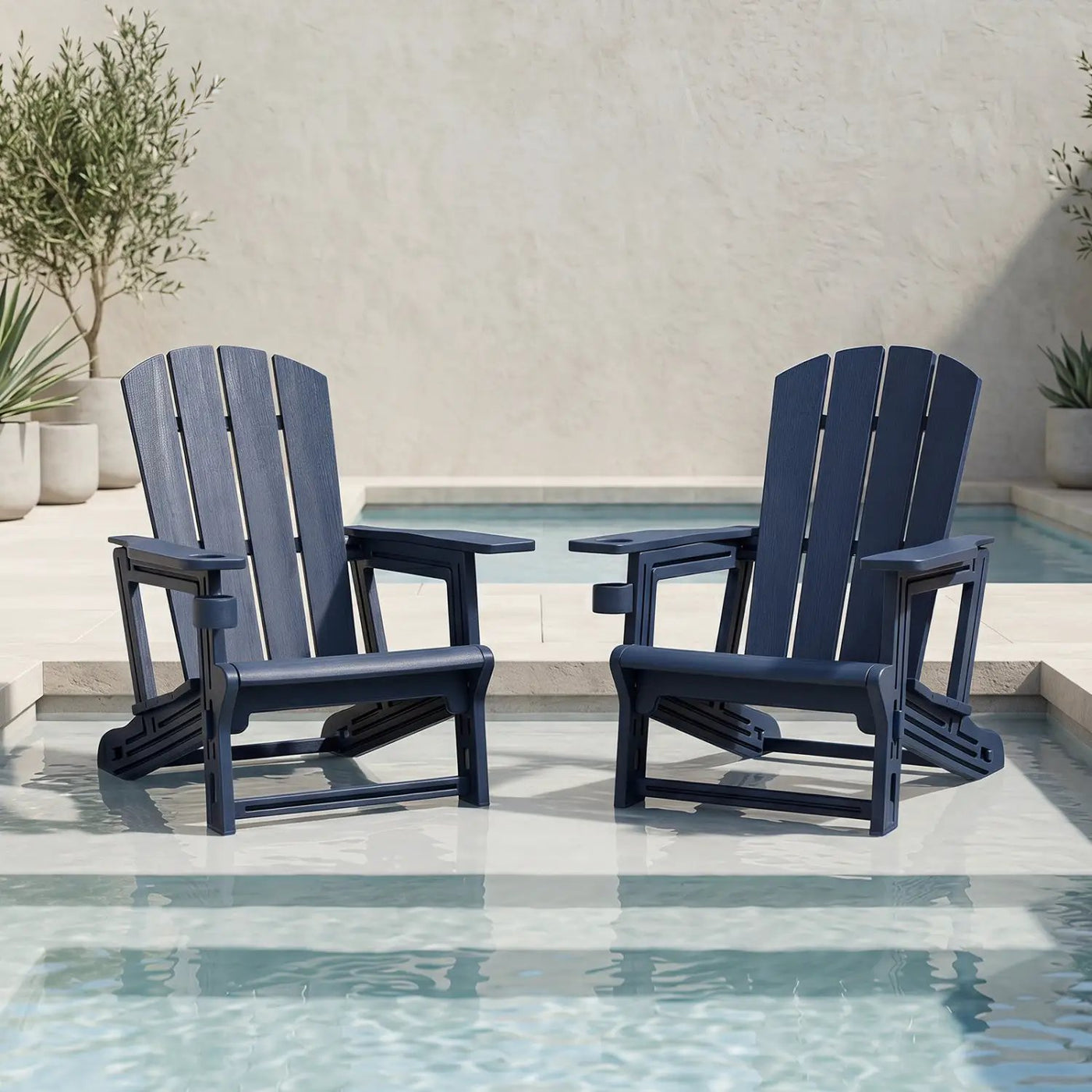 HDPE Adirondack Chair with Realistic Wood Grain by DirectDeals
