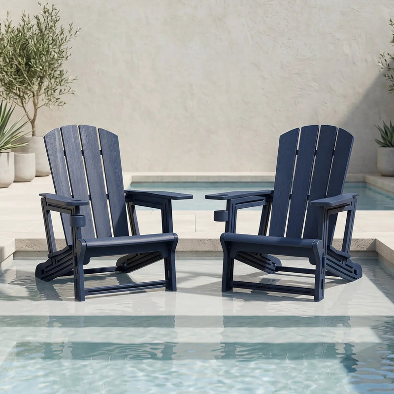 HDPE Adirondack Chair with Realistic Wood Grain by DirectDeals
