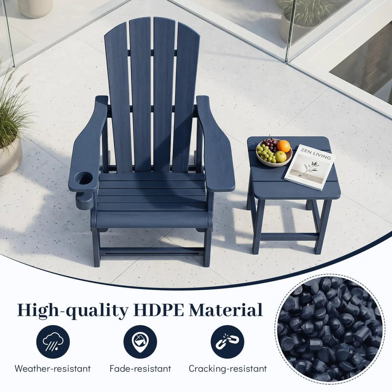 HDPE Adirondack Chair with Realistic Wood Grain by DirectDeals