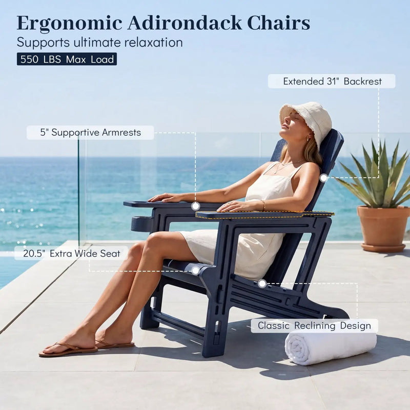 HDPE Adirondack Chair with Realistic Wood Grain by DirectDeals